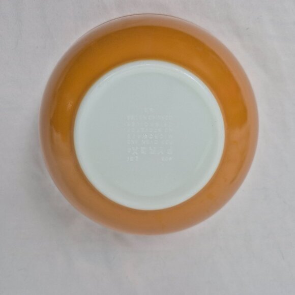 Pyrex Milk Glass Butterfly Flowers Mixing Bowl 2.5qt 403 Orange/White VINTAGE - Picture 7 of 10